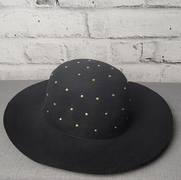 ALDO Black Wide Brim Hat In 100% Wool. - Picture 2 of 4